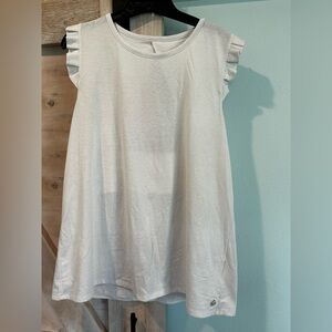 Lily Pulitzer White Ruffle Sleeve Top